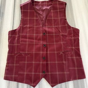 Burgundy Suit Vest Size M NEW